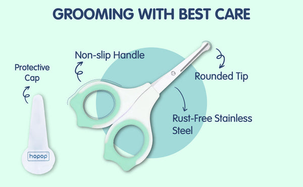 Hopop Baby Safety Nail Scissors with Rounded Head Blue