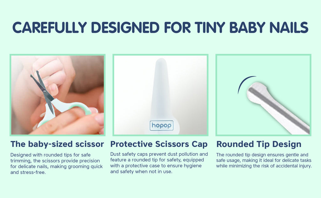 Hopop Baby Safety Nail Scissors with Rounded Head Blue
