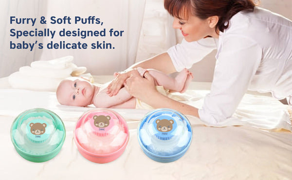 Hopop Soft & Gentle Baby Powder Puff - Blue