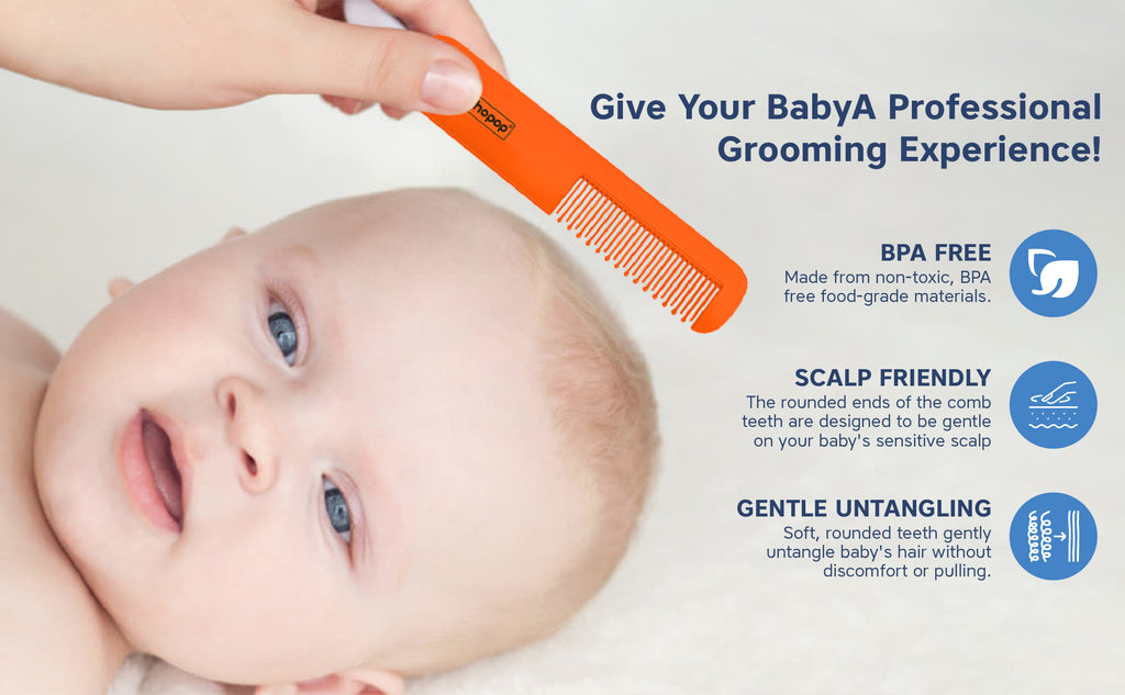 Hopop Rounded Teeth Edge Easy Grip Baby Hair Comb – Gentle & Safe