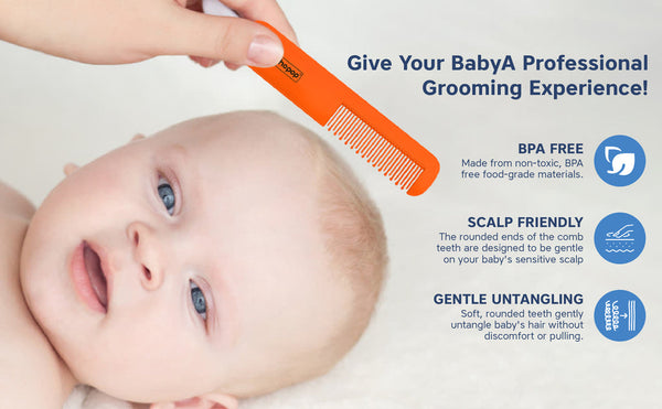 Hopop Rounded Teeth Edge Easy Grip Baby Hair Comb – Gentle & Safe