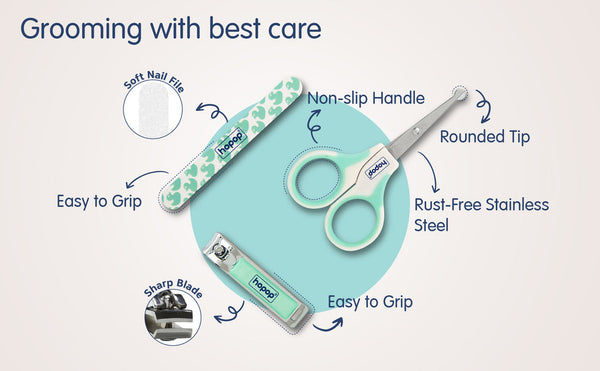 Hopop Safety Nail Care Set for Babies – Gentle & Easy Grooming Kit - GREEN