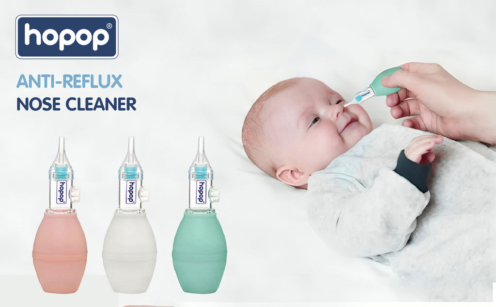 Hopop Anti-Reflux Baby Nose Cleaner Gentle & Safe Nasal Aspirator Blue