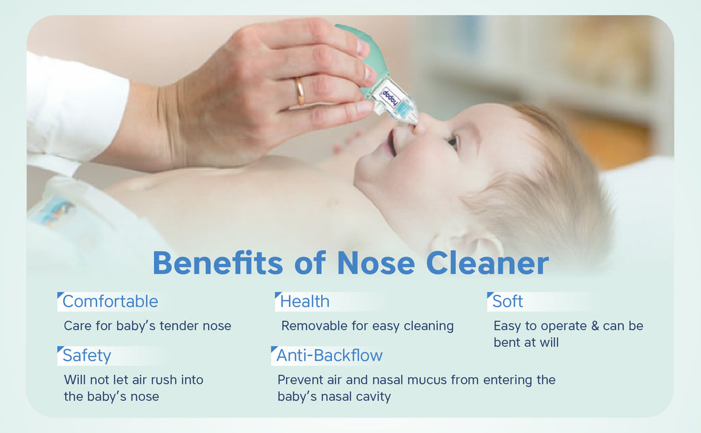 Hopop Anti-Reflux Baby Nose Cleaner Gentle & Safe Nasal Aspirator Blue