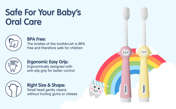 Hopop Soft Baby Toothbrush for Infants & Toddlers (6–36 Months) - Lama Design