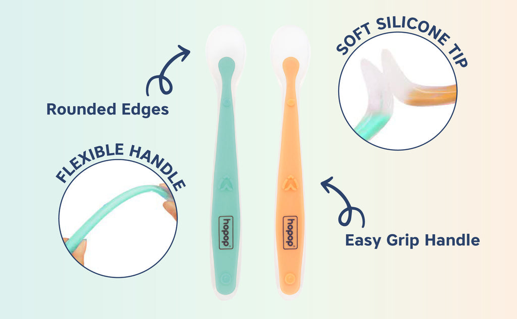 Hopop Spoon Silicon Pack Of 2 - Assorted Colour