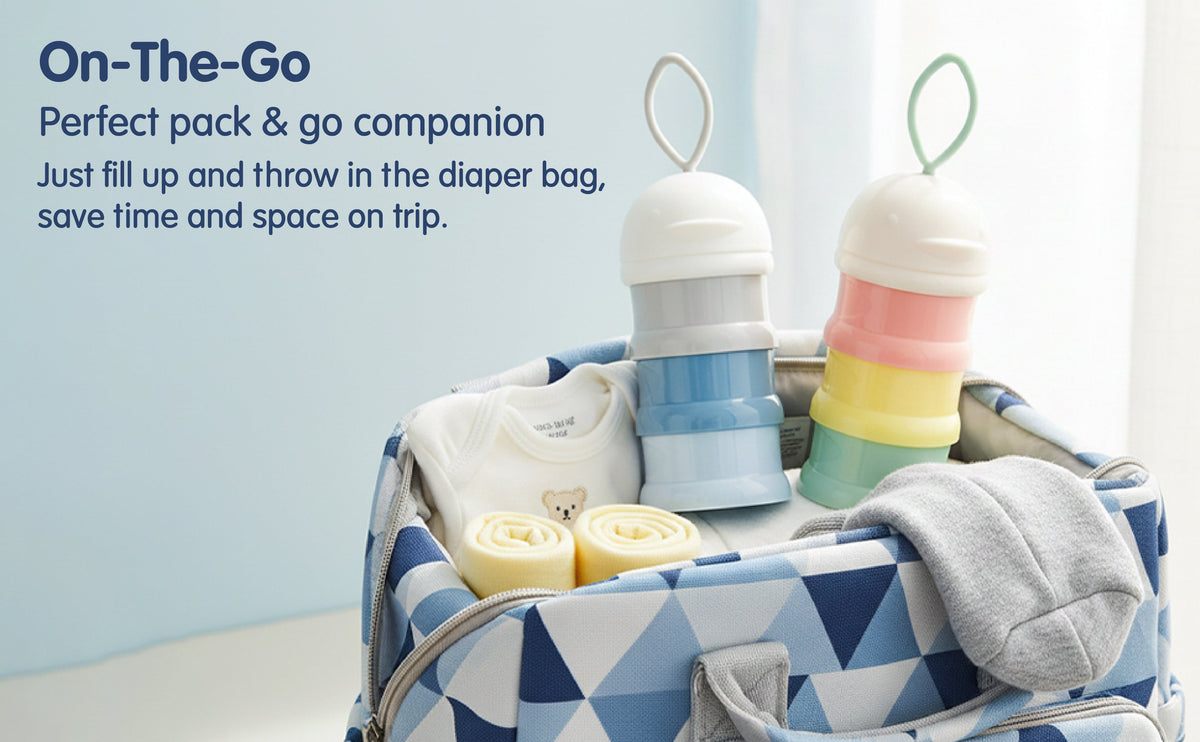 Hopop 3-Layer Multi-Functional Milk Powder Container Food Storage One Size – Blue