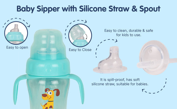 Hopop Sipper Cup with Spout & Straw -210 ML