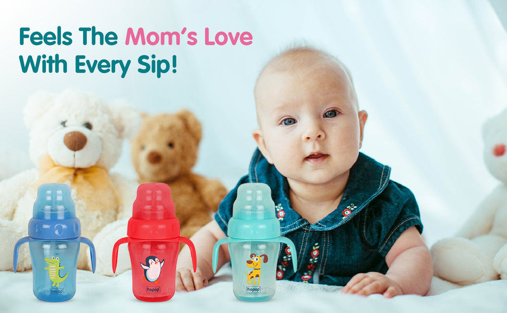 Hopop Spill-Proof Sipper Cup with Spout & Straw 210 ml Blue