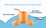 Hopop 3-in-1 Sipper Cup with Spout & Straw 210 ml Grey