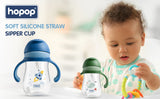 Hopop Soft Silicone Straw Sipper Cup 240 ml Blue