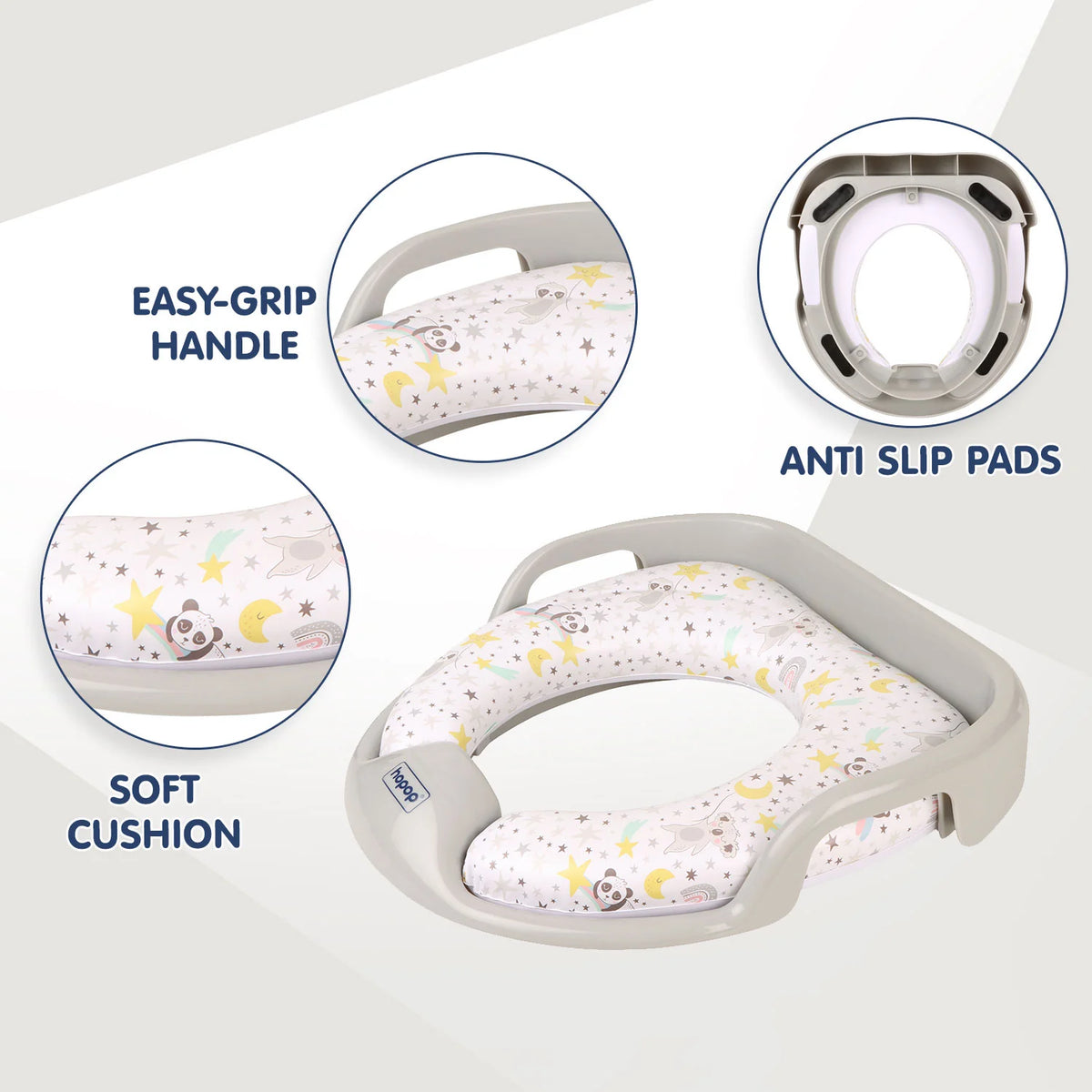 Hopop Cushioned Baby Toilet Training Seat with Handles - Ship