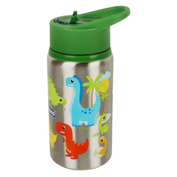 Hopop Non-Insulated Flip Top Spout Steel Sipper (530 Ml) - Dinosaurs