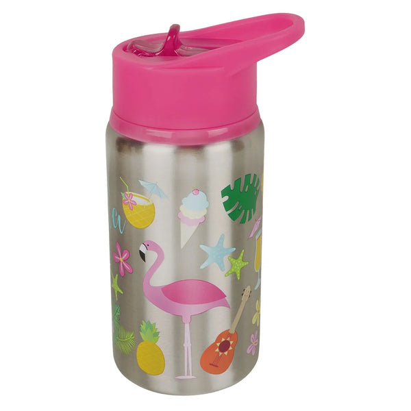 Hopop Non-Insulated Flip Top Spout Steel Sipper (530 Ml) - Flamingo