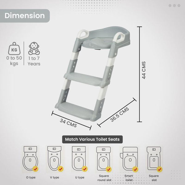 R For Rabbit Potty Step Stool Hilltop Grey White