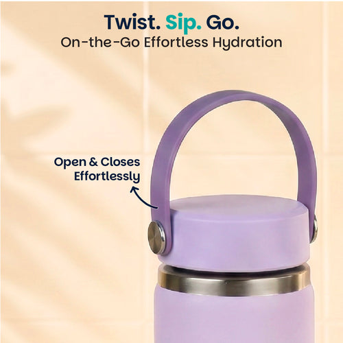 Basil HydraRush Insulated Water Bottle 600ml 7–12Y – Classic Lilac