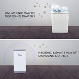 R For Rabbit Hygo Bin Portable Diaper Bin One Size Grey White