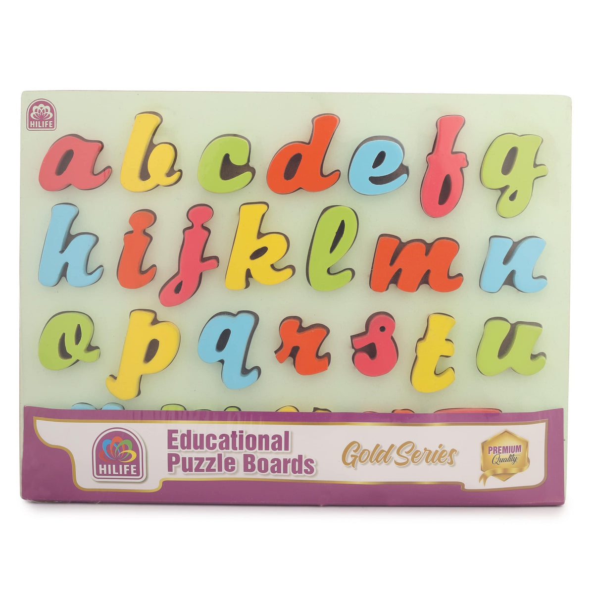 Hilife English Alphabet Raised Wooden Puzzle Cursive 3Y+ Multicolour