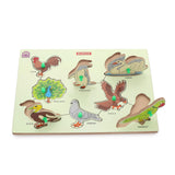 Hilife Educational Wooden Puzzle Board Bird 30 x 22.2 x 1.8 cm Multicolor