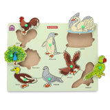 Hilife Educational Wooden Puzzle Board Bird 30 x 22.2 x 1.8 cm Multicolor