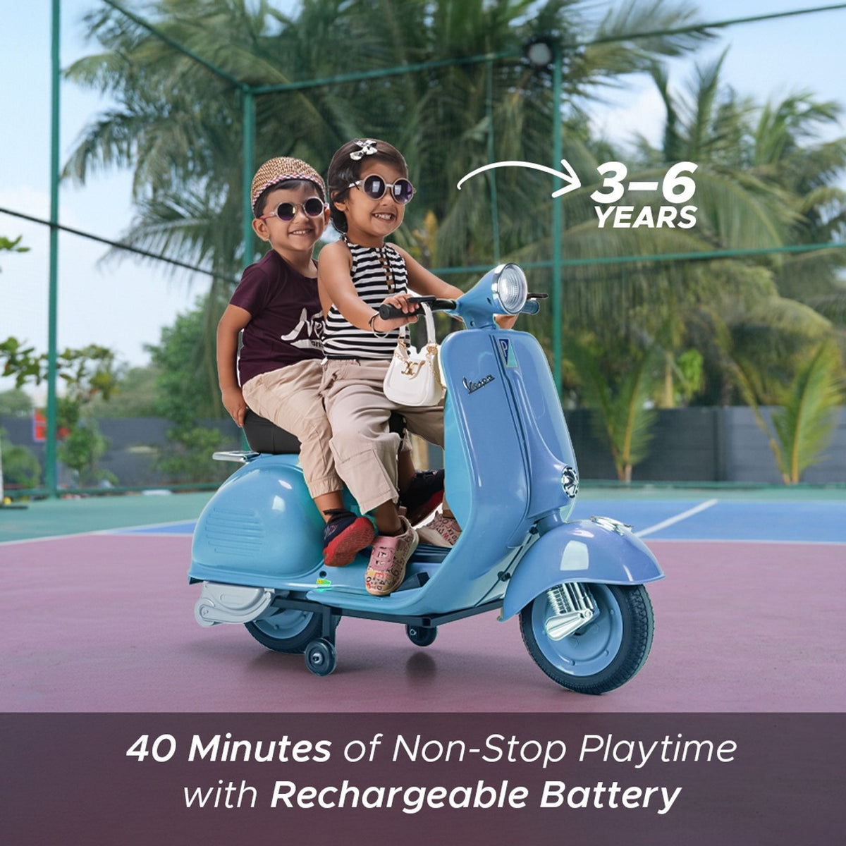 Formula Fun by EMotorad Vespa Toy Ride On Scooter - Blue