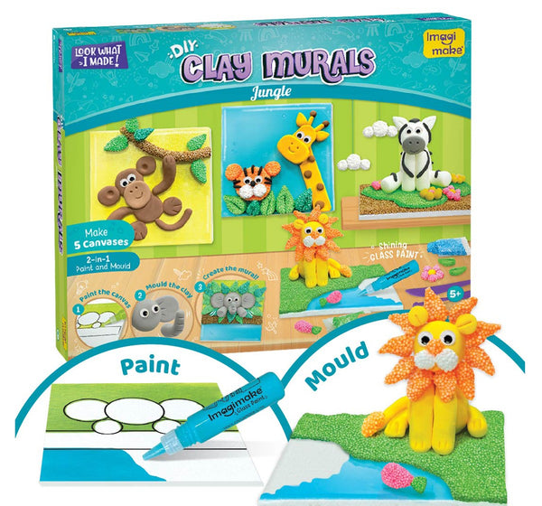 Imagimake Clay Mural Jungle Glass Painting Craft Set for kids