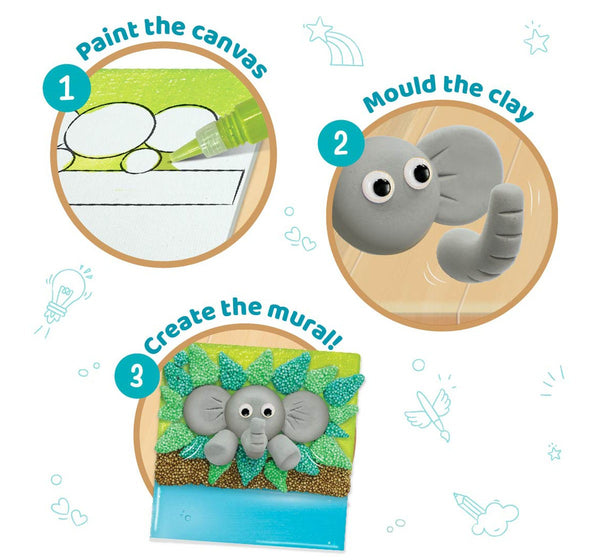 Imagimake Clay Mural Jungle Glass Painting Craft Set for kids