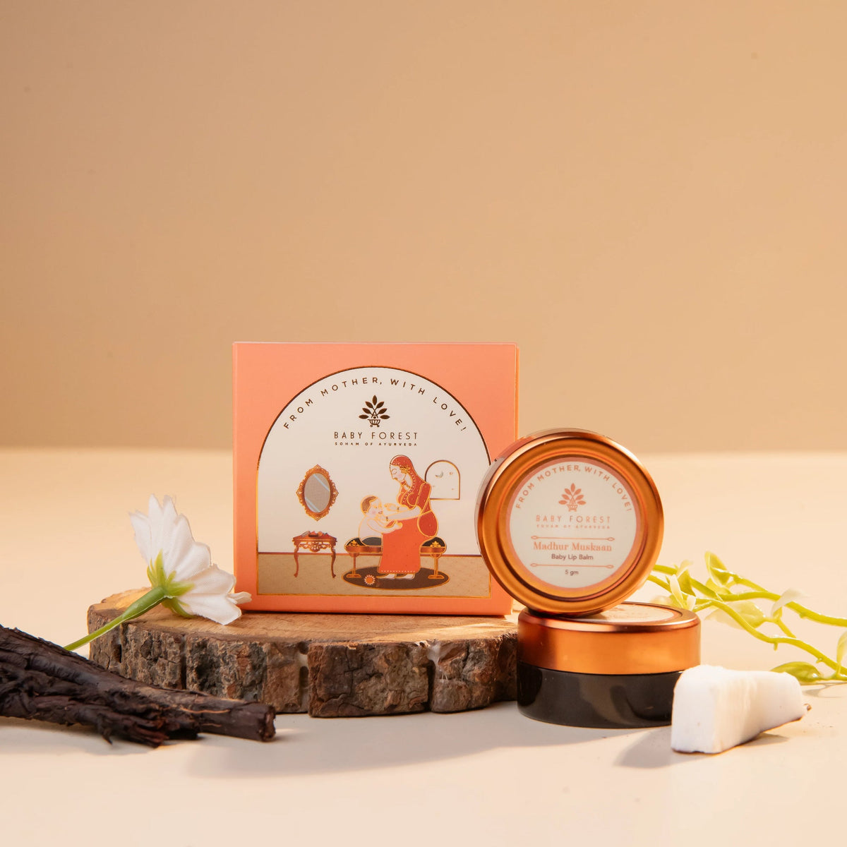 Baby Forest Madhur Muskaan Baby Lip Balm with Coconut Oil & Chamomile – 5 g