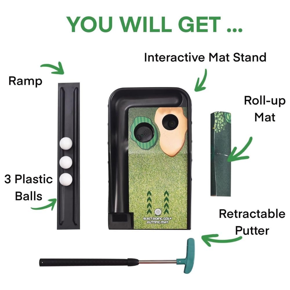 Innov8 Electronic Golf Putting Mat 183 × 27 × 8 cm Green