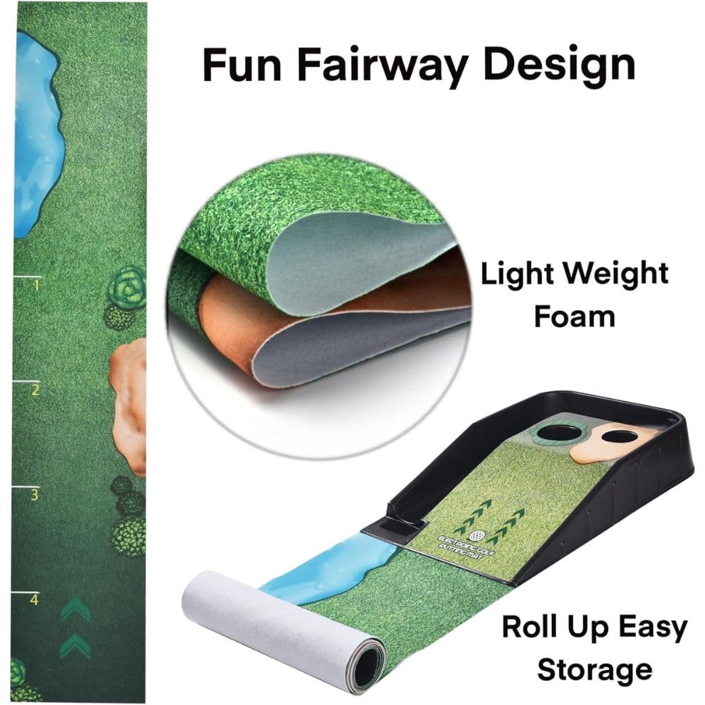 Innov8 Electronic Golf Putting Mat 183 × 27 × 8 cm Green