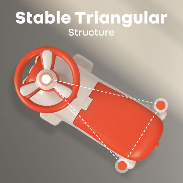 R For Rabbit Iya Iya Aero Swing Car for kids 2 in 1 Ride On - Cream Orange