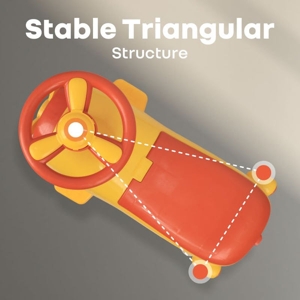 R For Rabbit Iya Iya Aero Swing Car for kids 2 in 1 Ride On - Yellow Orange