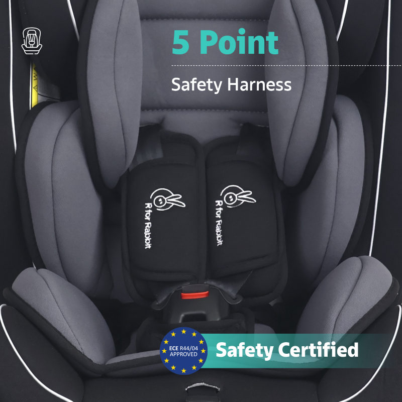 R For Rabbit Car Seat Jack N Jill Grand Isofix Black Grey