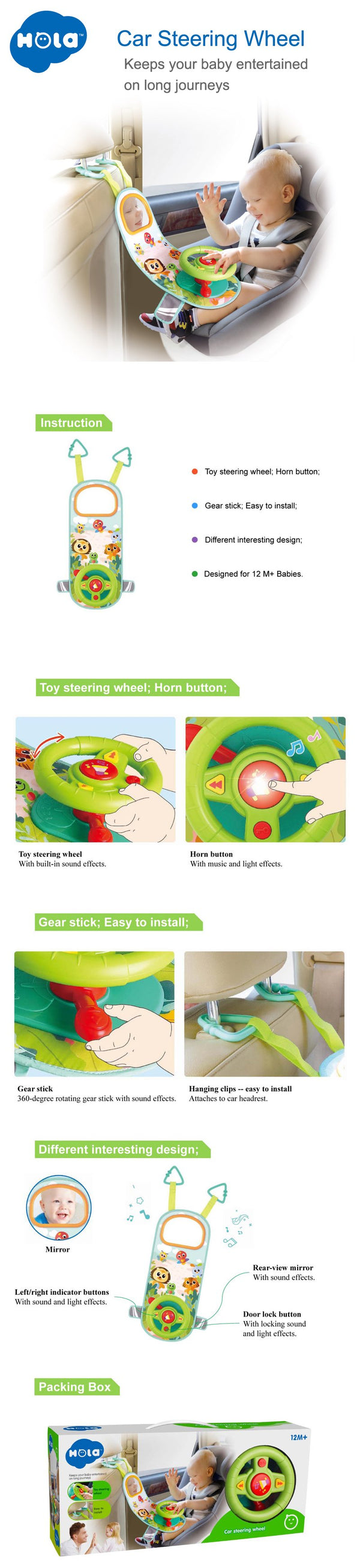 Hola Car Steering Wheel