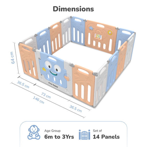 R For Rabbit Playmats Joyland Playpan Blue Orange