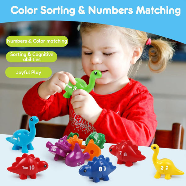 JurassiCount-Montessori Dinosaur Number Matching Set (20 pcs) 2 Years+