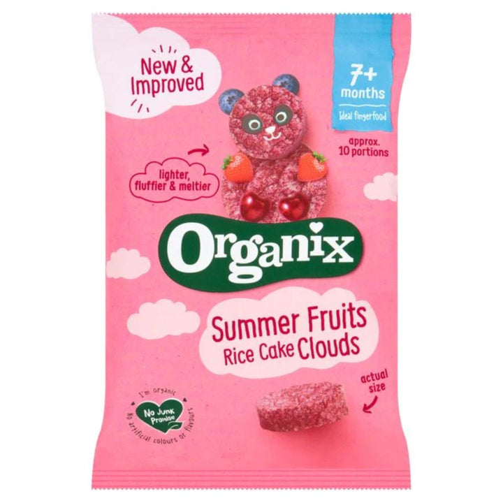 Organix Organic Summer Fruits Rice Cake Clouds Baby Snack – 7+ Months, 40g