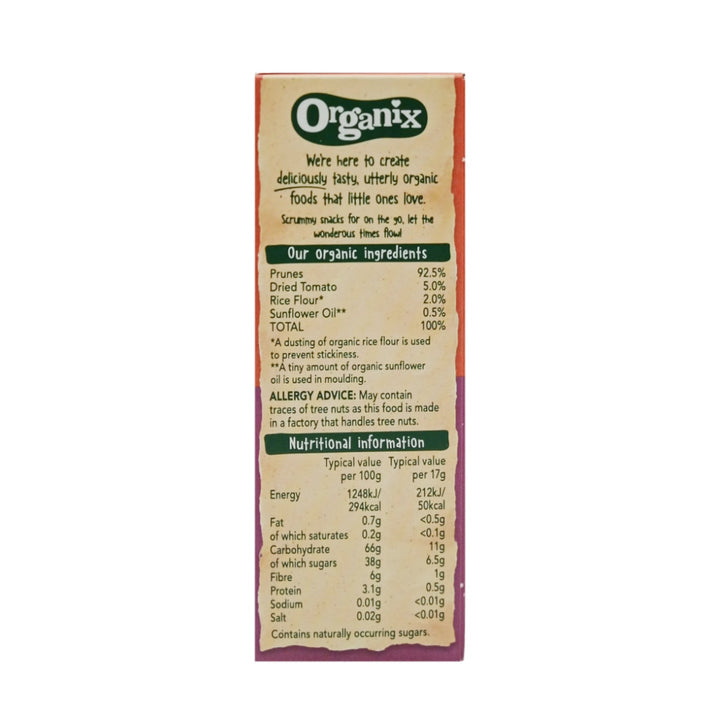 Organix Organic Fruity Pic-Nix Dried Plum & Tomato Toddler Snack – 12+ Months