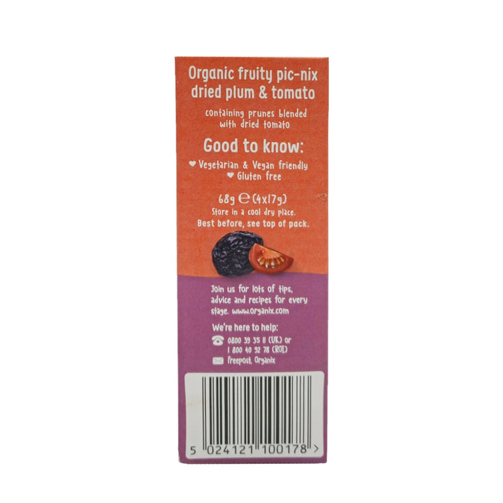 Organix Organic Fruity Pic-Nix Dried Plum & Tomato Toddler Snack – 12+ Months