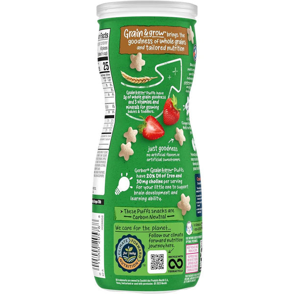 Gerber Organic Puffs For Babies - Strawberry