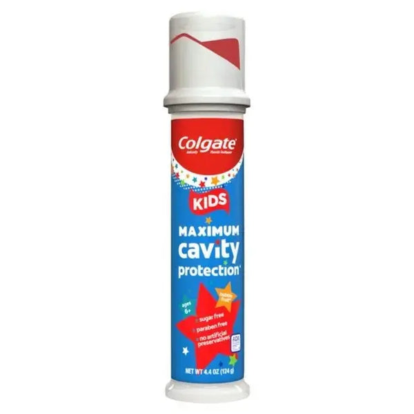 Colgate Kids Toothpaste Pump, Maximum Cavity Protection, Mild Bubble Fruit Flavour, (124g)