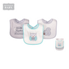 Hudson Baby Drooler Bib, Pack of 3, Grey Owl
