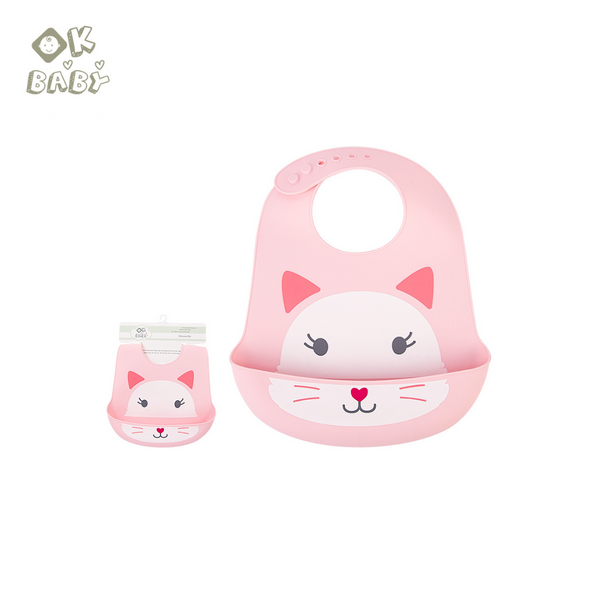 Ok Baby Silicone Baby Bib - Pink