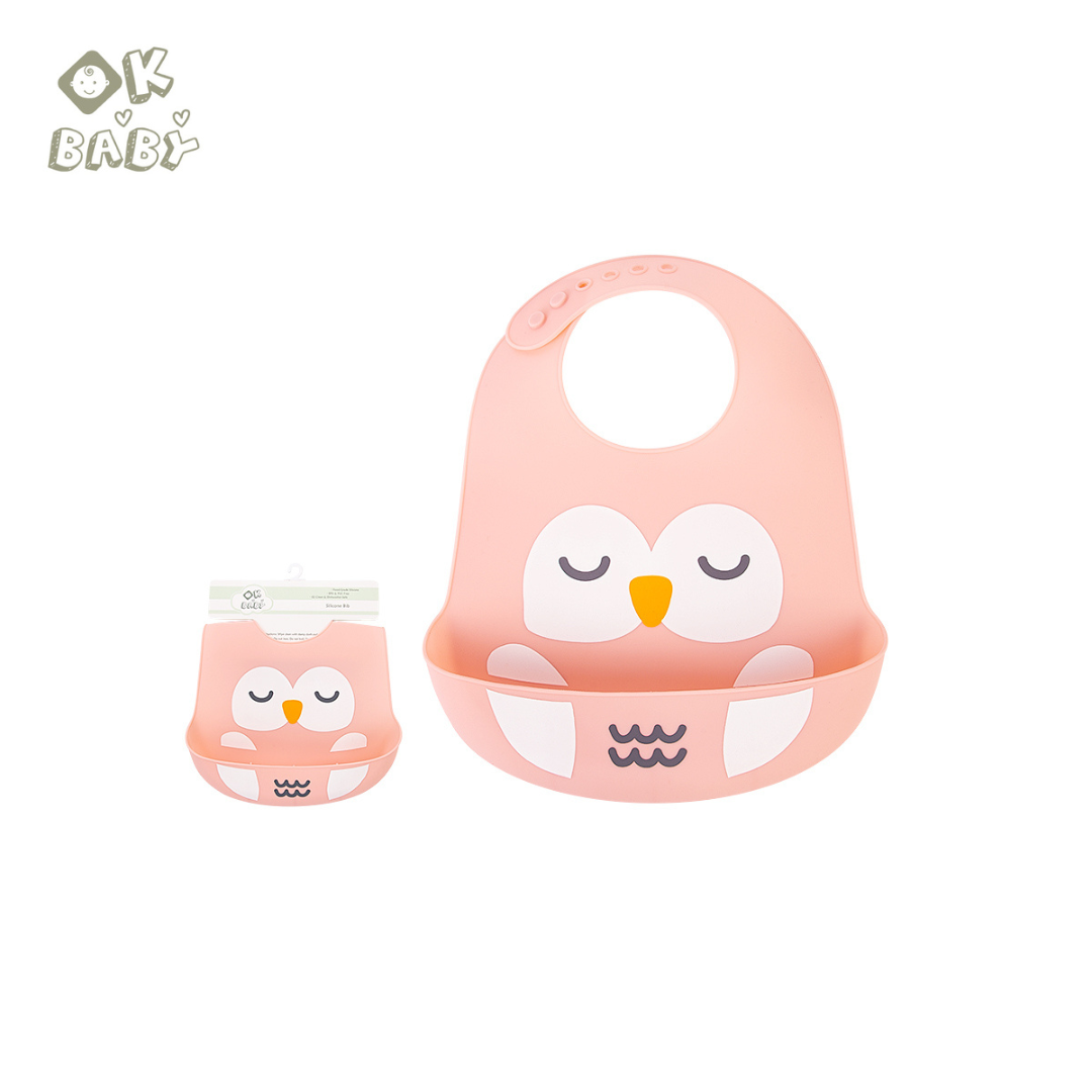 Ok Baby Silicone Baby Bib - Pink