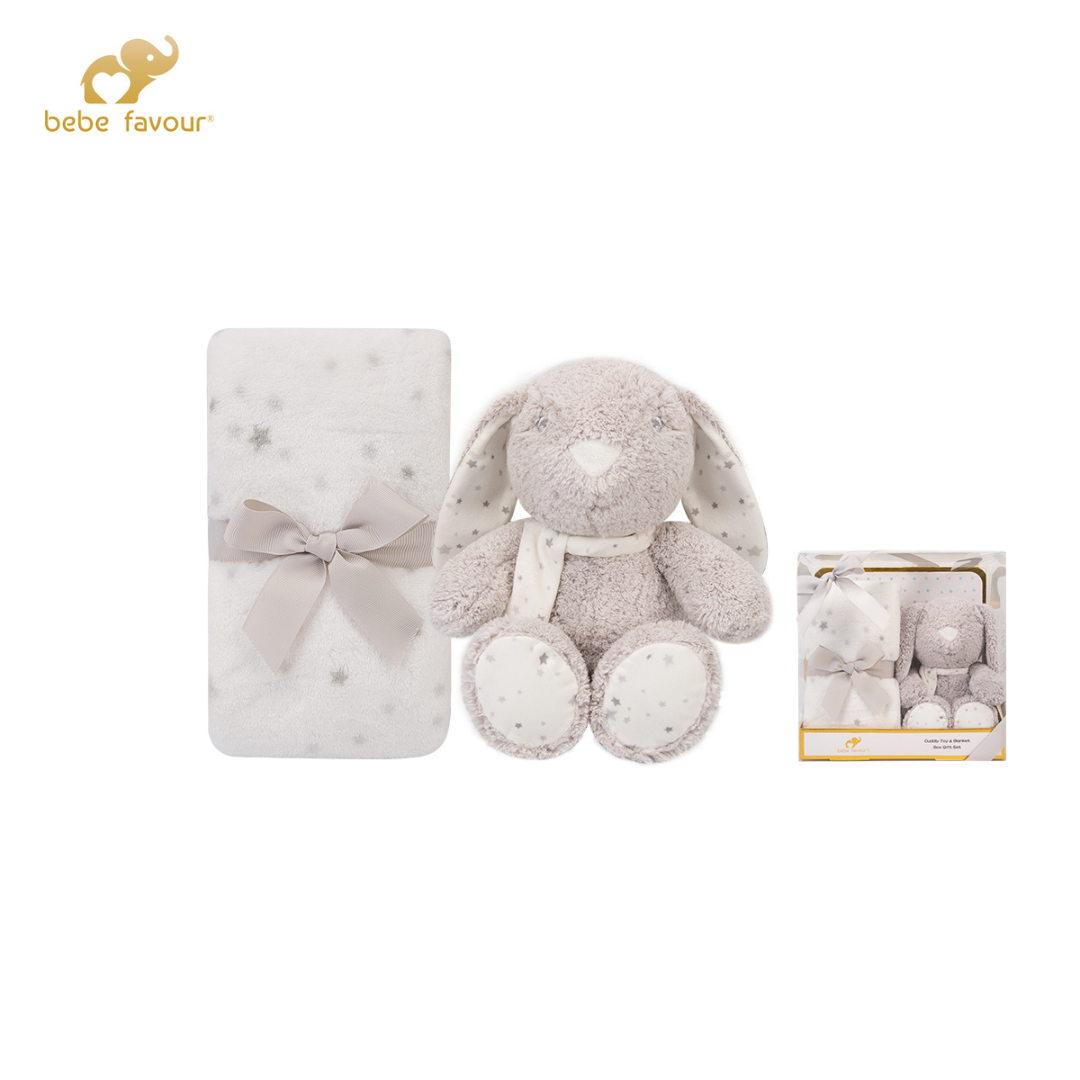 Bebe Favour Royal Rabbit Cozy Cuddly Teddy Blanket - Fawn