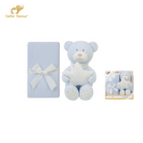 Bebe Favour Royal Bear Cuddly Toy & Baby Blanket Set – Sky