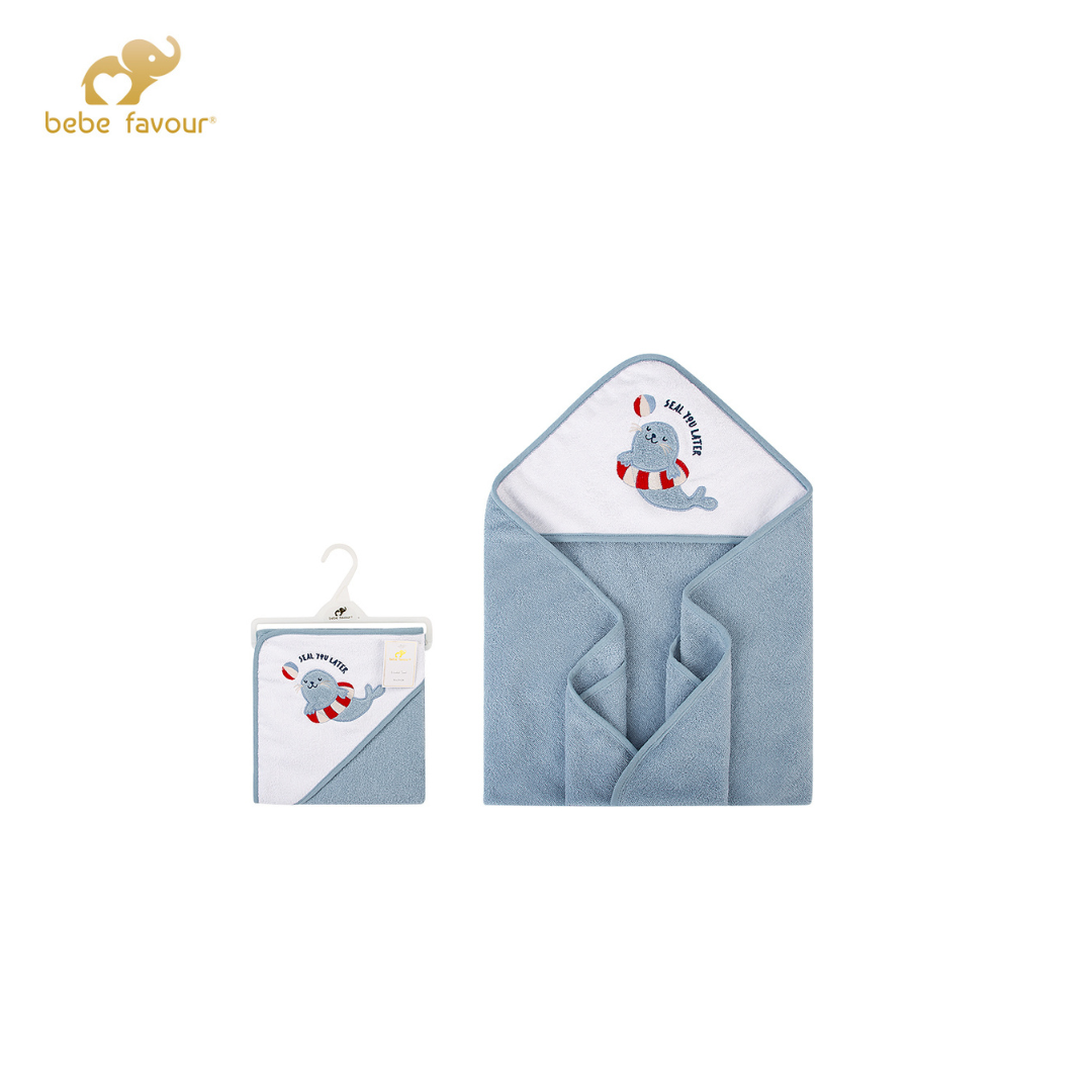 Bebe Favour Baby Hooded Towel- Sky