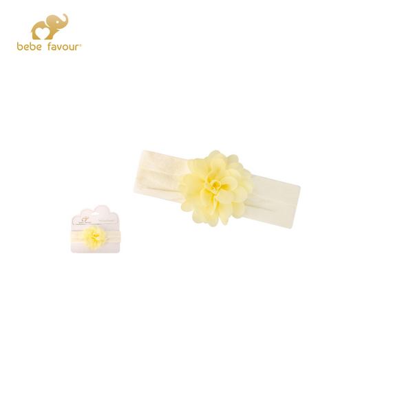 Baby Favour Floral Fancy Wide Headband - Yellow
