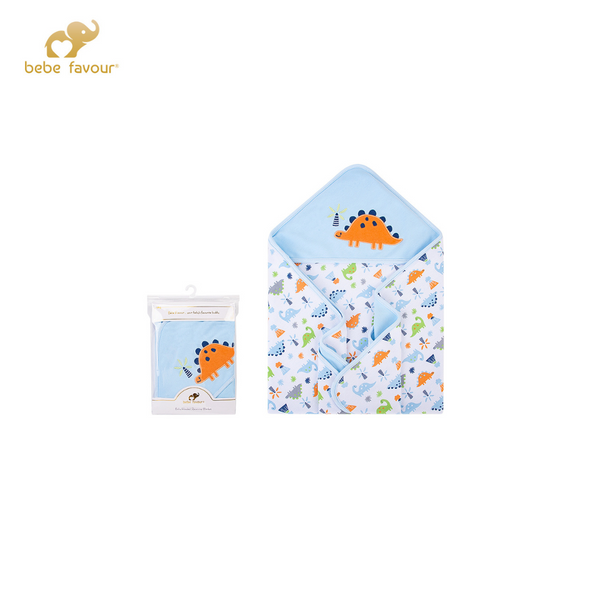 Bebe Favour Baby Hooded Receiving Blanket - Sky