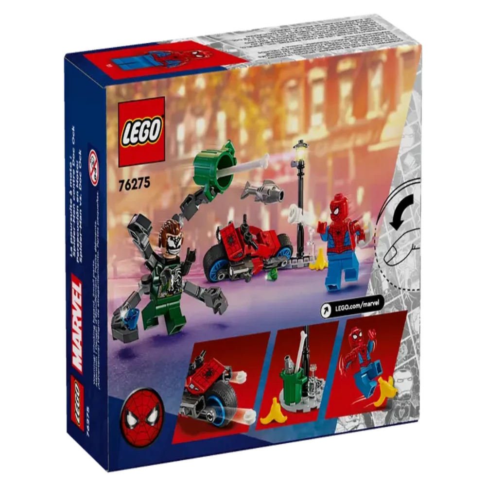 LEGO Marvel Motorcycle Chase: Spider-Man Vs. Doc Ock 6+ 77Pcs 76275